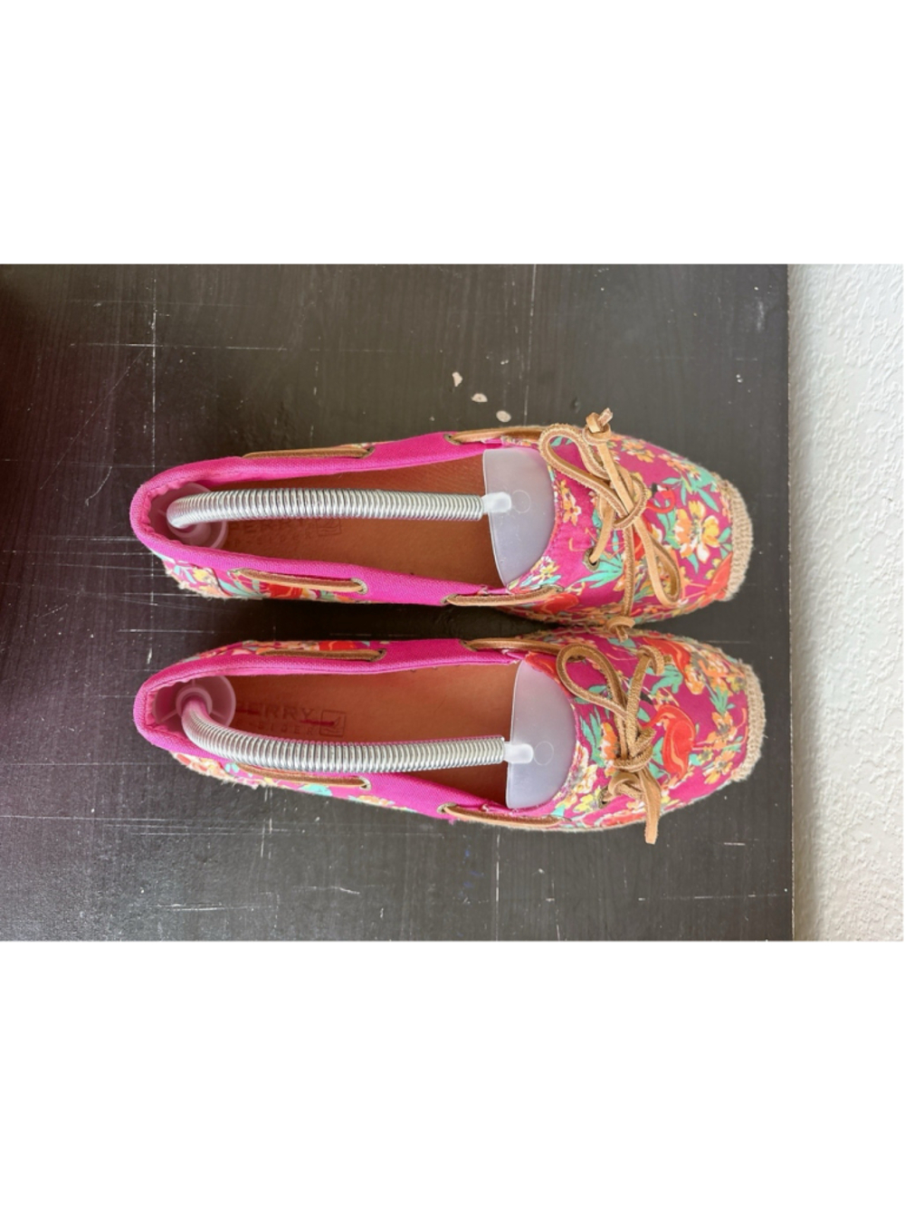 Sperry Top-Sider Womens Size 9.5 Pink Floral Flamingo Tropical Espadrille Flats - Picture 6 of 13